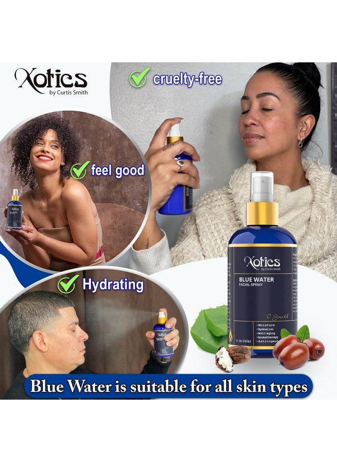 Xotics by Curtis Smith Xotics Blue Water Facial Spray 8Oz Hydrating Face Mist Spray With A Blend Of Aloe Vera Refreshing Facial Toner Spray For Men & Women Aftershave Daily Moisturizing Facial Splash All Skin Types  - Image 2