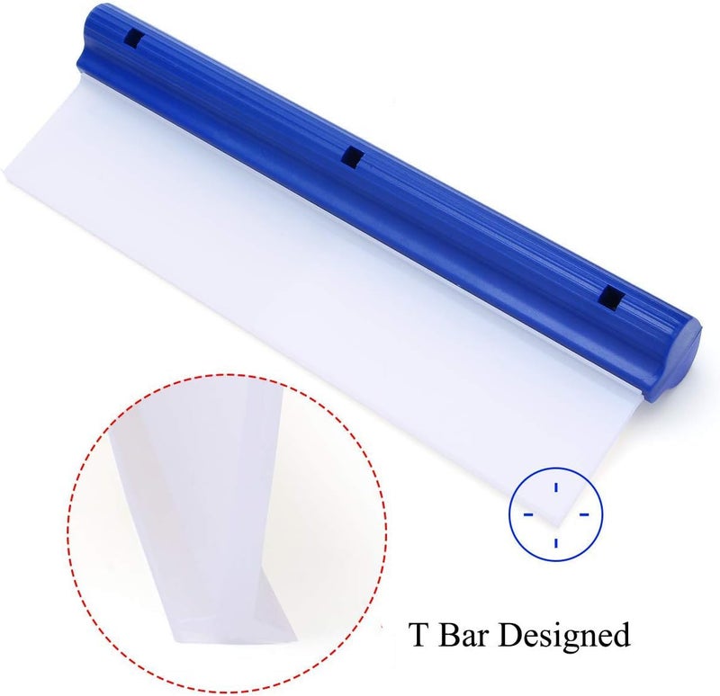 Forgrace Car Squeegee 12 Inch Flexible T-Bar Water Blade Silicone Squeegee for Car or Home Glass Blue Handle - Image 2