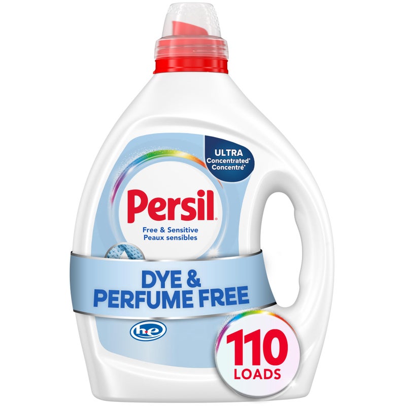 Persil Free & Sensitive Liquid Laundry Detergent, Unscented and Hypoallergenic for Sensitive Skin, Ultra Concentrated, 82.5 fl oz, 110 Loads - Image 1