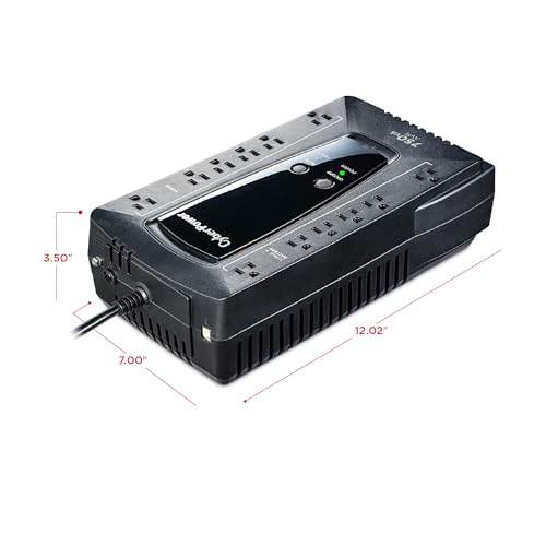 CyberPower AVRG750U AVR UPS System, 750VA/450W, 12 Outlets, Compact - Image 3