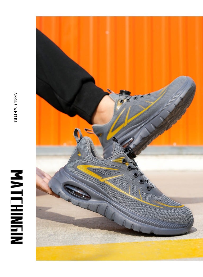 Men's and women's steel-toed safety shoes, hooded industrial safety sneakers, men's work shoes, breathable and comfortable non-slip industrial boots - Image 1