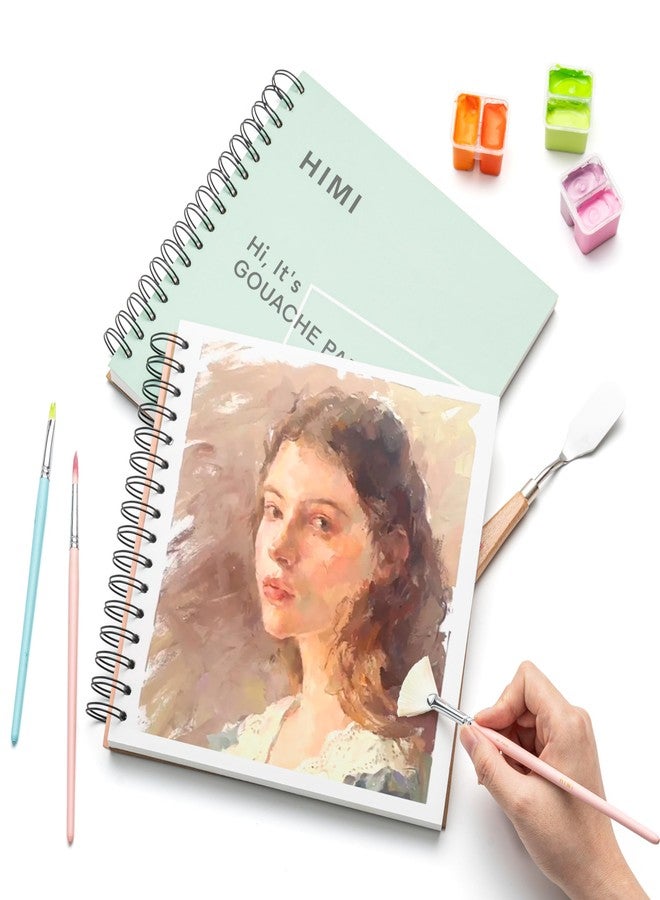 HIMI Gouache Pad 8.5X8.5''(98lb/160g) 50 Sheets Mix Paper Pad, Side Wire Bound, Fine Texture, in Gouache Acrylic Art Pad for Sketching, Ink Sketch Book, Art Supplies Drawing Pad Gift （Green） - Image 5