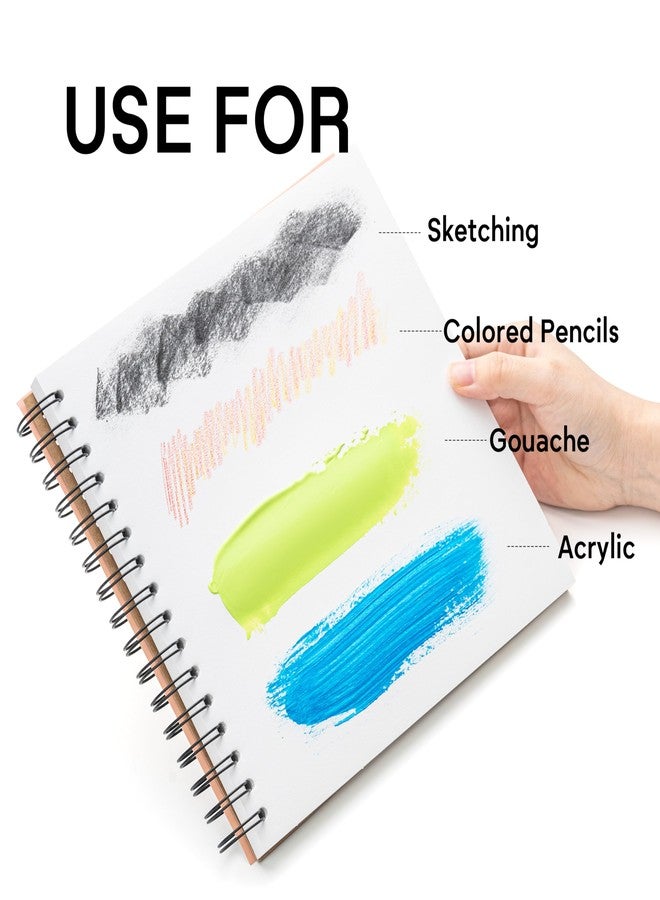 HIMI Gouache Pad 8.5X8.5''(98lb/160g) 50 Sheets Mix Paper Pad, Side Wire Bound, Fine Texture, in Gouache Acrylic Art Pad for Sketching, Ink Sketch Book, Art Supplies Drawing Pad Gift （Green） - Image 2