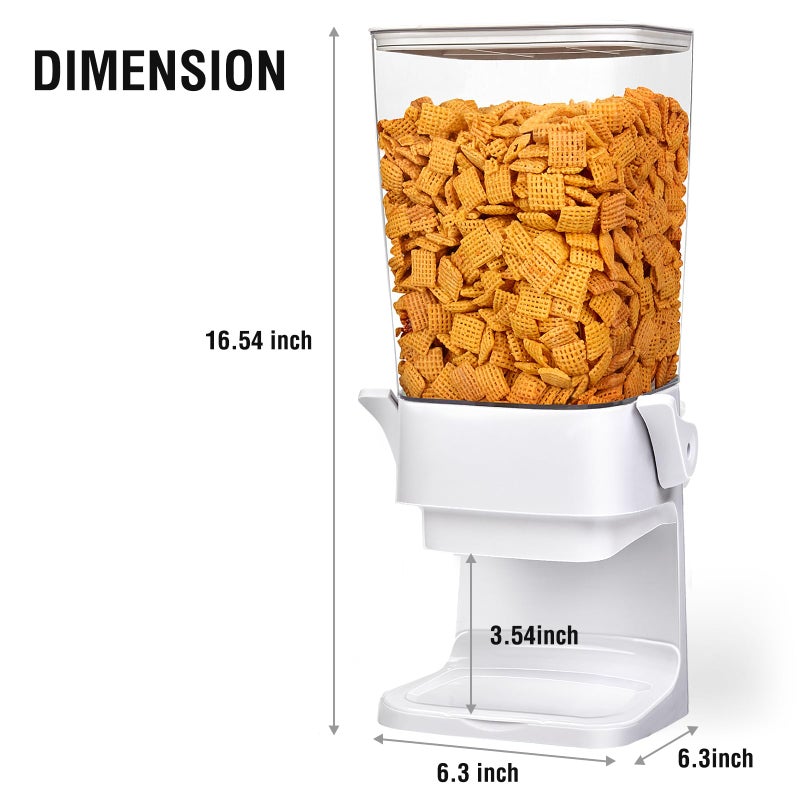 QNP Cereal Dispenser Countertop 2pcs,5.5L Cereal Containers Storage Dispenser for Pantry,Dry Food Storage Rice Containers,Candy Dispenser,Snack Organizer Machine for Grains, Nuts,Oatmeal, Pet Food White - Image 3