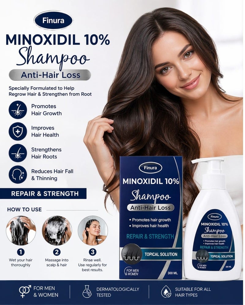 شامبو مينوكسيديل 10% مضاد لتساقط الشعر 300 مل - Image 5
