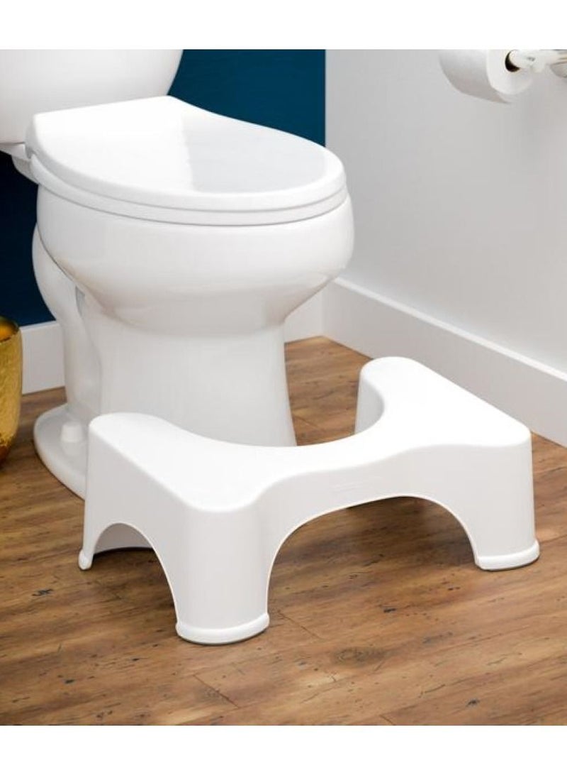 مقعد مرحاض القدم المقعد الأبيض - لموقف المقعد المناسب ، مقعد مرحاض غير انزلاق مع وسائد مضادة للانزلاق ، مقعد مرحاض بلاستيكي دائم للكبار والأطفال - سهل التنظيف ، تصميم توفير المساحة - Image 3