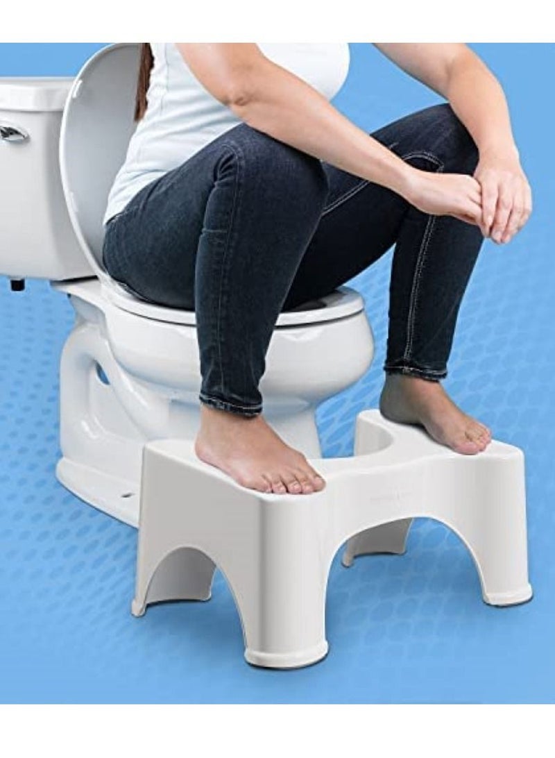 مقعد مرحاض القدم المقعد الأبيض - لموقف المقعد المناسب ، مقعد مرحاض غير انزلاق مع وسائد مضادة للانزلاق ، مقعد مرحاض بلاستيكي دائم للكبار والأطفال - سهل التنظيف ، تصميم توفير المساحة - Image 2