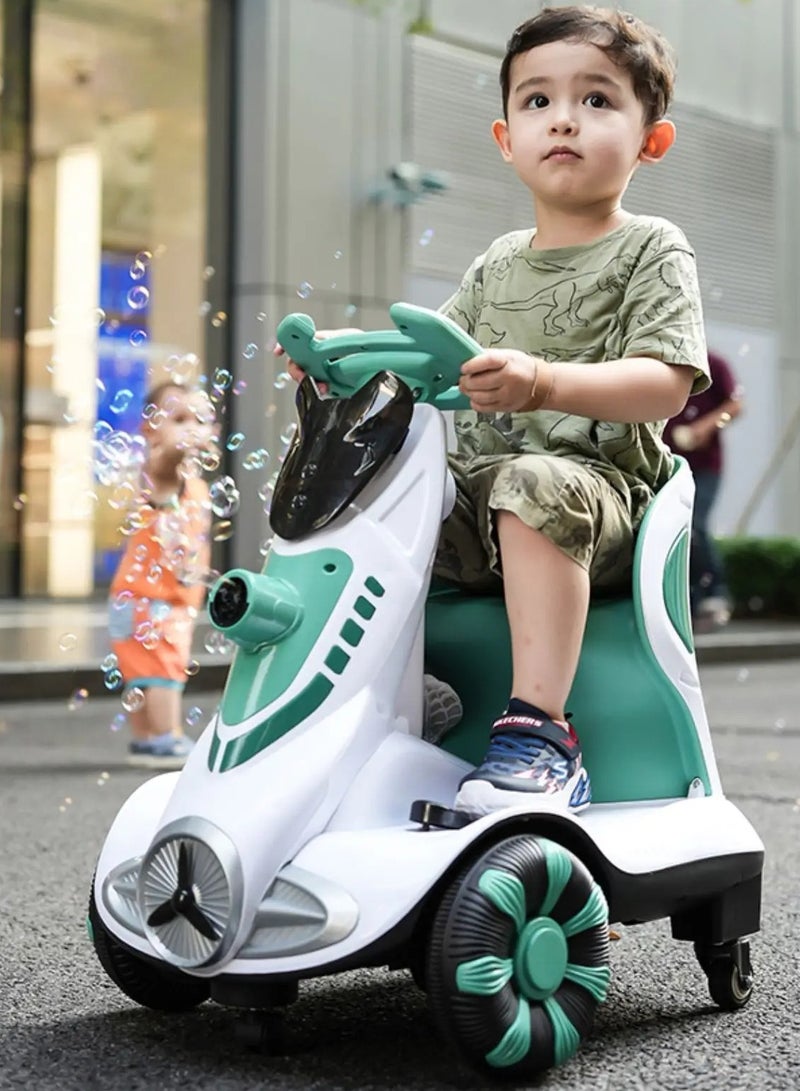 Children's Electric Car Bubble Machine Balance Boys and Girls Remote Control Toy Car Four-Wheel Drift Car - Image 1