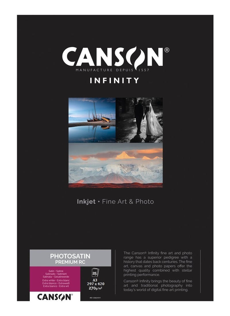 CANSON - Infinity Photosatin Premium Satin A3 25 Sheets - Image 1