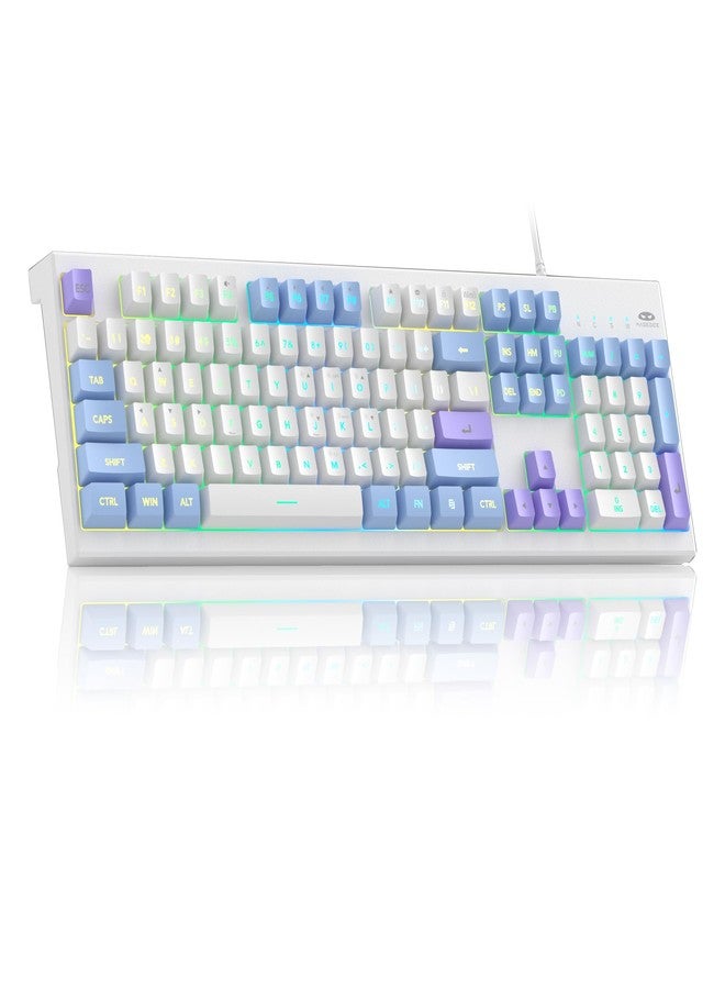 MageGee Creamy Keyboards,K2 Classic Keyboard Wired RGB Backlit 104 Keys Waterproof Ergonomic Keyboard,PC Keyboards for PC/loptop/MAC - Lris Violet - Image 1