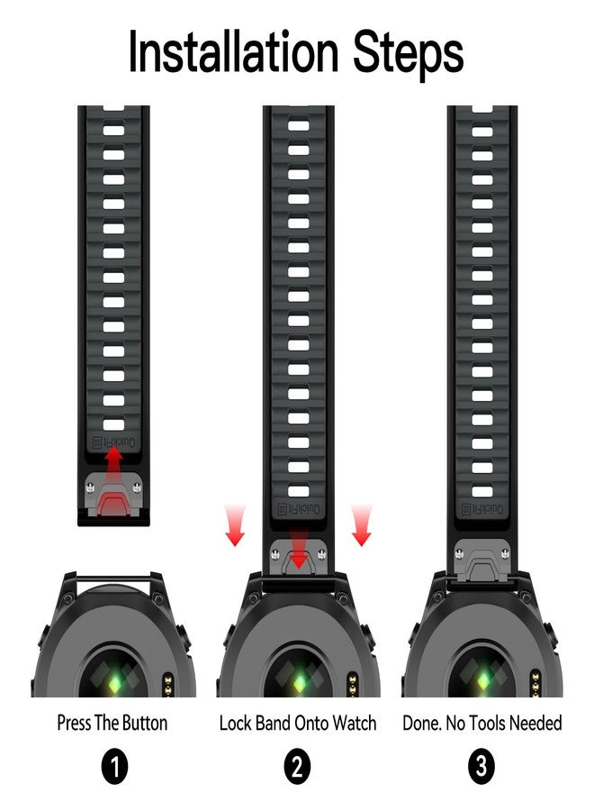 OVERSTEP Strap for Garmin Fenix 8 47mm,Fenix E Soft Silicone Replacement Band for Fenix 5,Fenix 6,Fenix 7,Epix Pro 47mm,Quatix 5,Approach S62. - Image 5