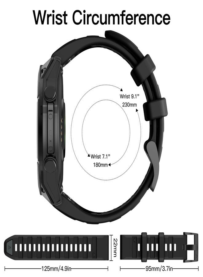 OVERSTEP Strap for Garmin Fenix 8 47mm,Fenix E Soft Silicone Replacement Band for Fenix 5,Fenix 6,Fenix 7,Epix Pro 47mm,Quatix 5,Approach S62. - Image 4