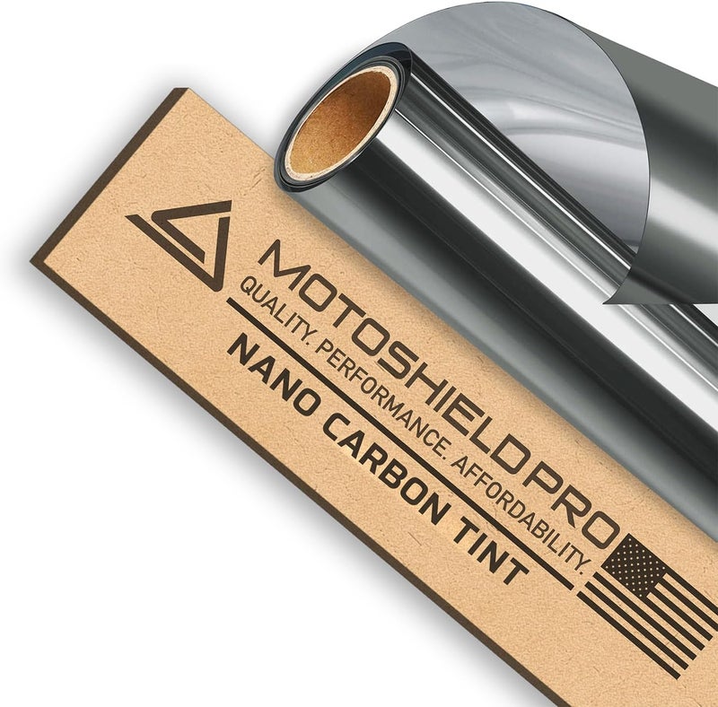 MotoShield Pro Professional Carbon Window Tint Film - 30" x 15' Roll, 25% VLT, Reduces Heat & Blocks 99% UV Rays - Image 1