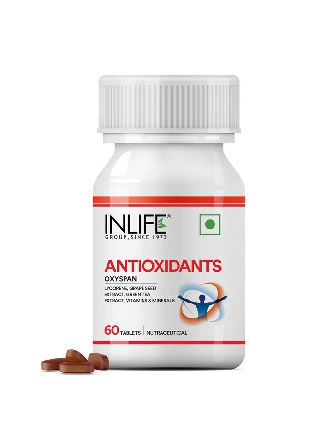 INLIFE Antioxidants Supplements | Lycopene Grape Seed Extract Green Tea Extract | Supports Immune Health - 60 Tablets (Pack of 1, 60) - Image 1