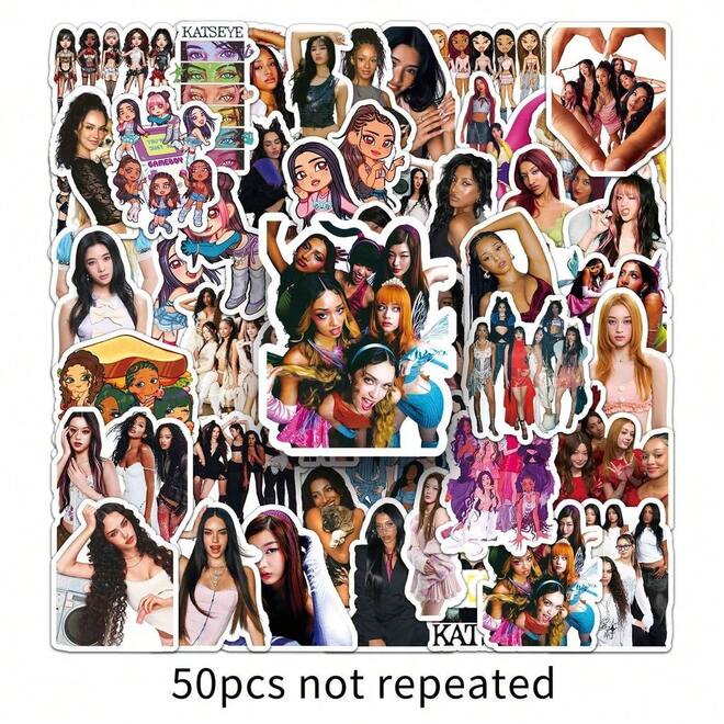 50Pcs KATSEYE Girl Group Stickers Sophia Laforteza Merch Waterproof Decals For Phone Case Stationery Decor School Supplies