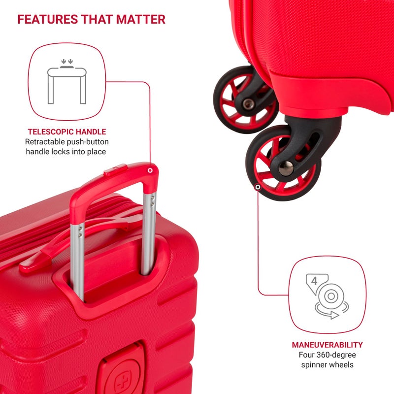 SwissGear 7366 Signature Hardside Expandable Luggage with Spinner Wheels, TSA Lock, Cup-Holder, Red, Carry-On 19-Inch - Image 5