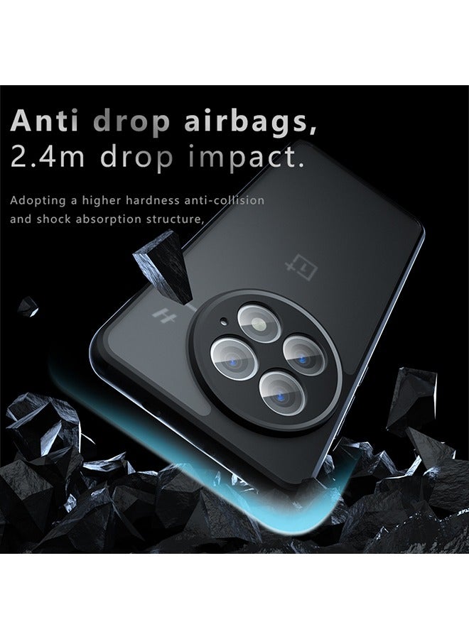 general Case for OnePlus 13 5G, Frosted Translucent Back Protective Slim Phone Cover, Anti-Fingerprints, Anti-Fall Drop Protection, Shockproof Case for OnePlus 13 5G (Black) - Image 2