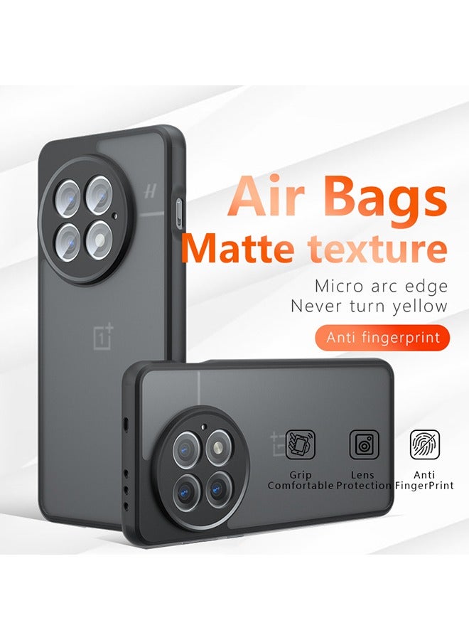 general Case for OnePlus 13 5G, Frosted Translucent Back Protective Slim Phone Cover, Anti-Fingerprints, Anti-Fall Drop Protection, Shockproof Case for OnePlus 13 5G (Black) - Image 1