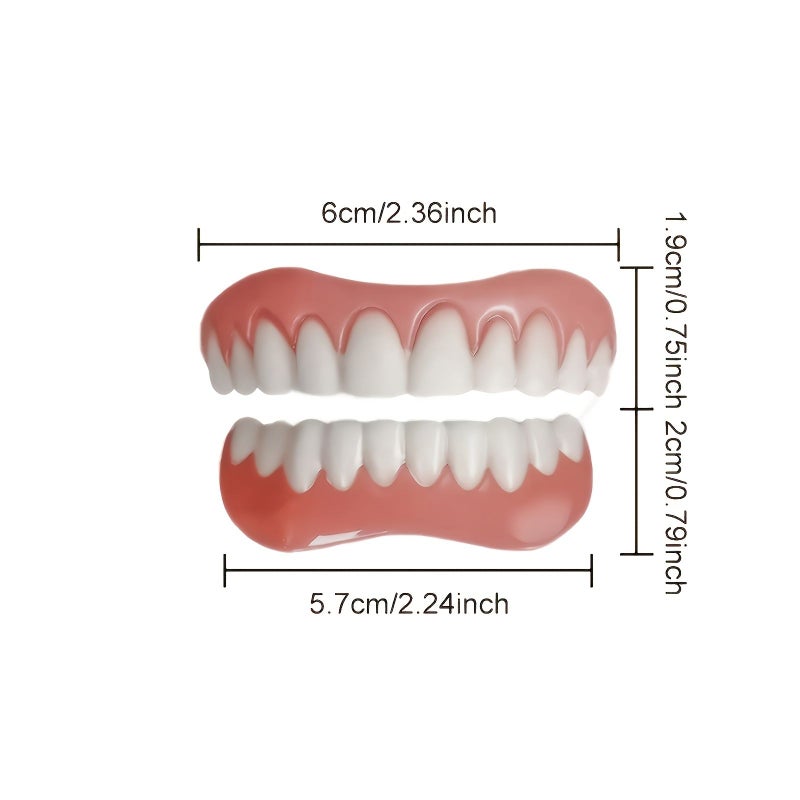 Adjustable Upper And Lower Two Piece Veneer Set Comfortable Flexible Easy To Use Remove Snap On For Men Women Affordable Practical Essential Travel Accessory Gift - Image 2