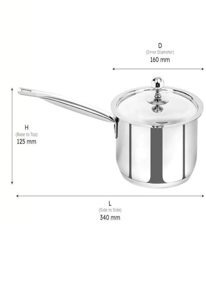 WEKTU TRiPLY SAUCEPAN Sauce Pan 16 cm diameter with Lid 1.6 L capacity (Triply, Non-stick, Induction Bottom) - Image 2