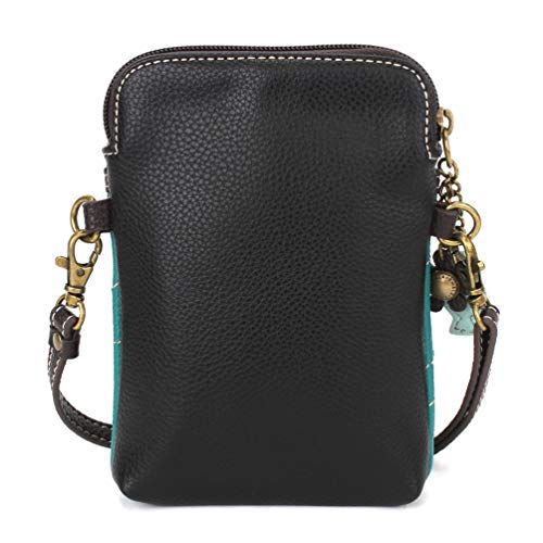 CHALA Bird Collection Cell Phone Crossbody Purse-Women PU Leather/Canvas Multicolor Handbag with Adjustable Strap - Penguin - turquoise - Image 4