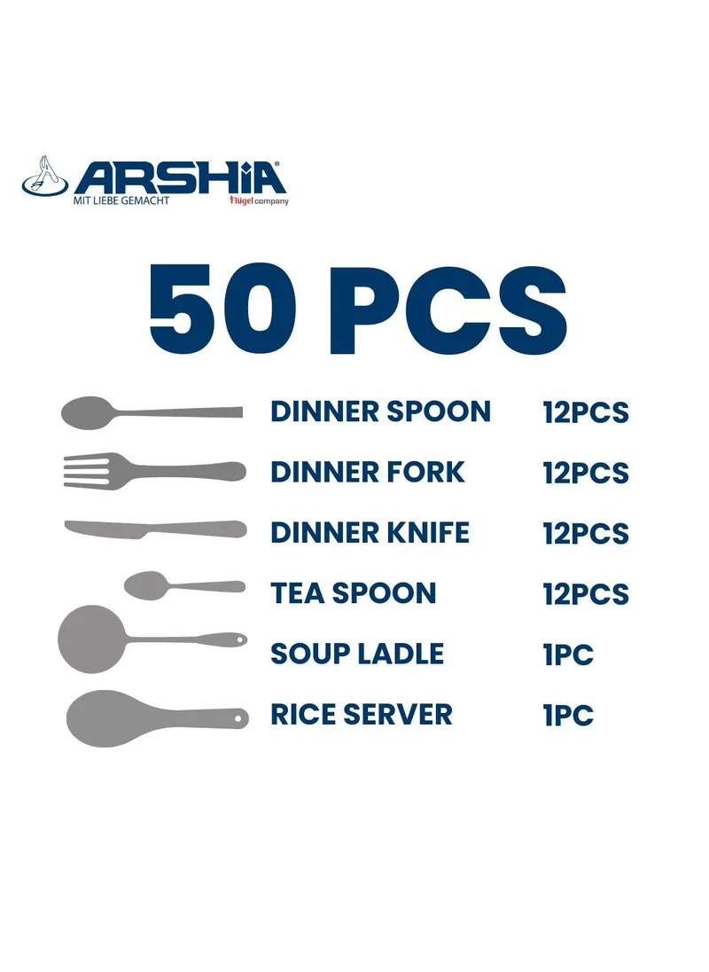 Arshia Arshia Gold and Silver 50pcsCutlery Sets TM478GS