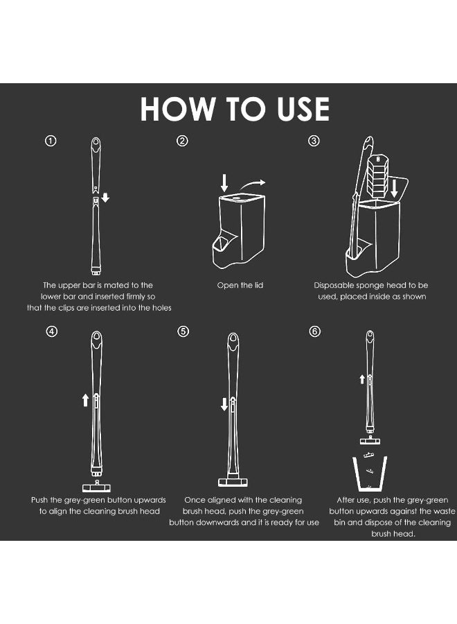MOMENT MOMENT Disposable Toilet Brush with Holder 10PCS Set Toilet Cleaning Brush Disposable Bathroom Toilet Brush Holder Set Toilet Cleaning System Disposable Toilet Cleaning Brush Kit Toilet Bowl Brush Hol  - Image 3