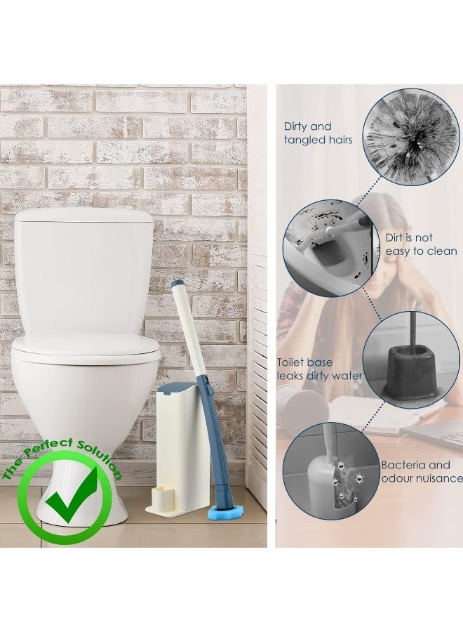 MOMENT MOMENT Disposable Toilet Brush with Holder 10PCS Set Toilet Cleaning Brush Disposable Bathroom Toilet Brush Holder Set Toilet Cleaning System Disposable Toilet Cleaning Brush Kit Toilet Bowl Brush Hol  - Image 4