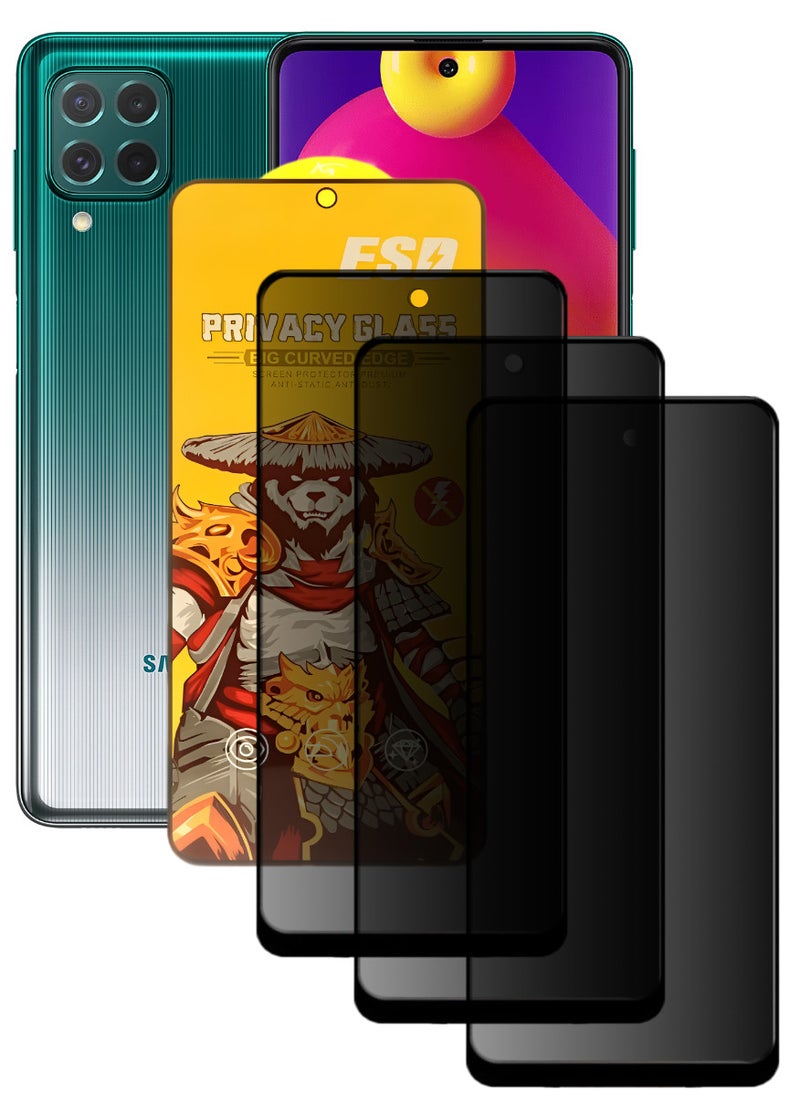 ESD 3 Pieces Tempered Dustproof Privacy Glass Screen Protector Compatible For Samsung Galaxy M62 - Image 1
