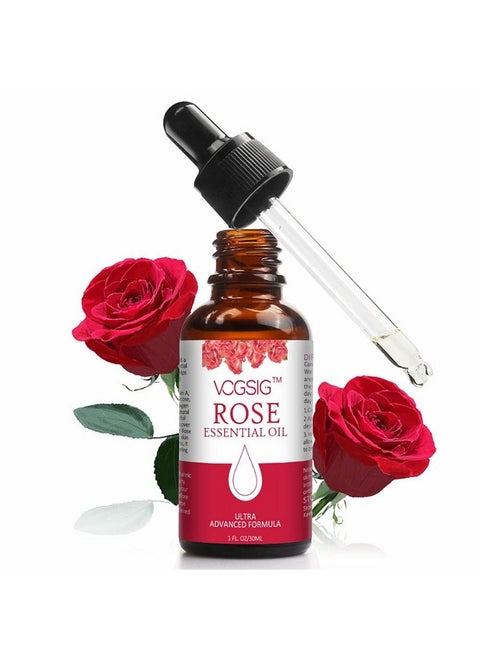 VOGSIG Rose Essential Oil 30ml - Aromatherapy, Skin Moisturizing, Anti-Aging, Reduce Pigmentation, Quickly Absorbed