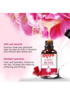 VOGSIG VOGSIG Rose Essential Oil 30ml - Aromatherapy, Skin Moisturizing, Anti-Aging, Reduce Pigmentation, Quickly Absorbed  - Image 4
