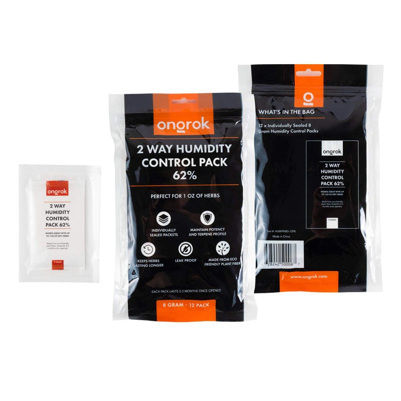 ONGROK 12 Pack of 2 Way Humidity Control Packs, Size 8, 62% RH by ONGROK, Each Pack for up to 1 oz - Image 1