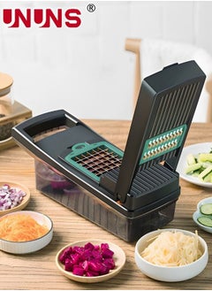 UNUNS 14 In 1 Mandoline Slicer,Vegetable Slicer,Food Chopper With Drain Basket,Quick Dicer French Fry,Multifunctional Vegetable Slicer With Stainless Steel Blades,Vegetable Cutter For Chef & Household  - Image 1