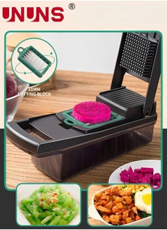 UNUNS 14 In 1 Mandoline Slicer,Vegetable Slicer,Food Chopper With Drain Basket,Quick Dicer French Fry,Multifunctional Vegetable Slicer With Stainless Steel Blades,Vegetable Cutter For Chef & Household  - Image 3