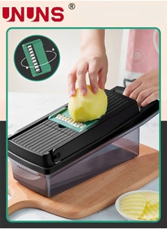 UNUNS 14 In 1 Mandoline Slicer,Vegetable Slicer,Food Chopper With Drain Basket,Quick Dicer French Fry,Multifunctional Vegetable Slicer With Stainless Steel Blades,Vegetable Cutter For Chef & Household  - Image 4