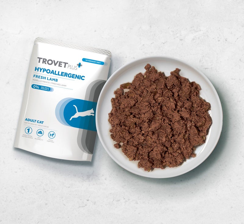 Trovet Trovet Plus Pouch Cat Hypoallergenic Lamb Veterinary Diets Wet Food 85g - Image 2