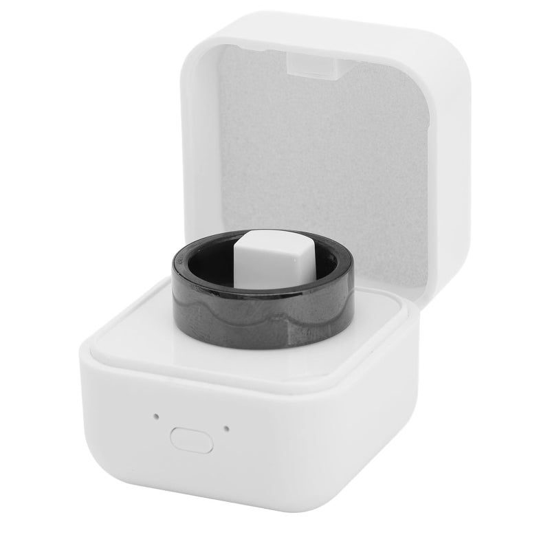 Health Care Smart Ring 18 Black: Premium Aluminum Alloy & Ceramic Design - IPX8 100M Waterproof Fitness Health Tracker for Sports Swimming Sleep Monitoring - Image 1