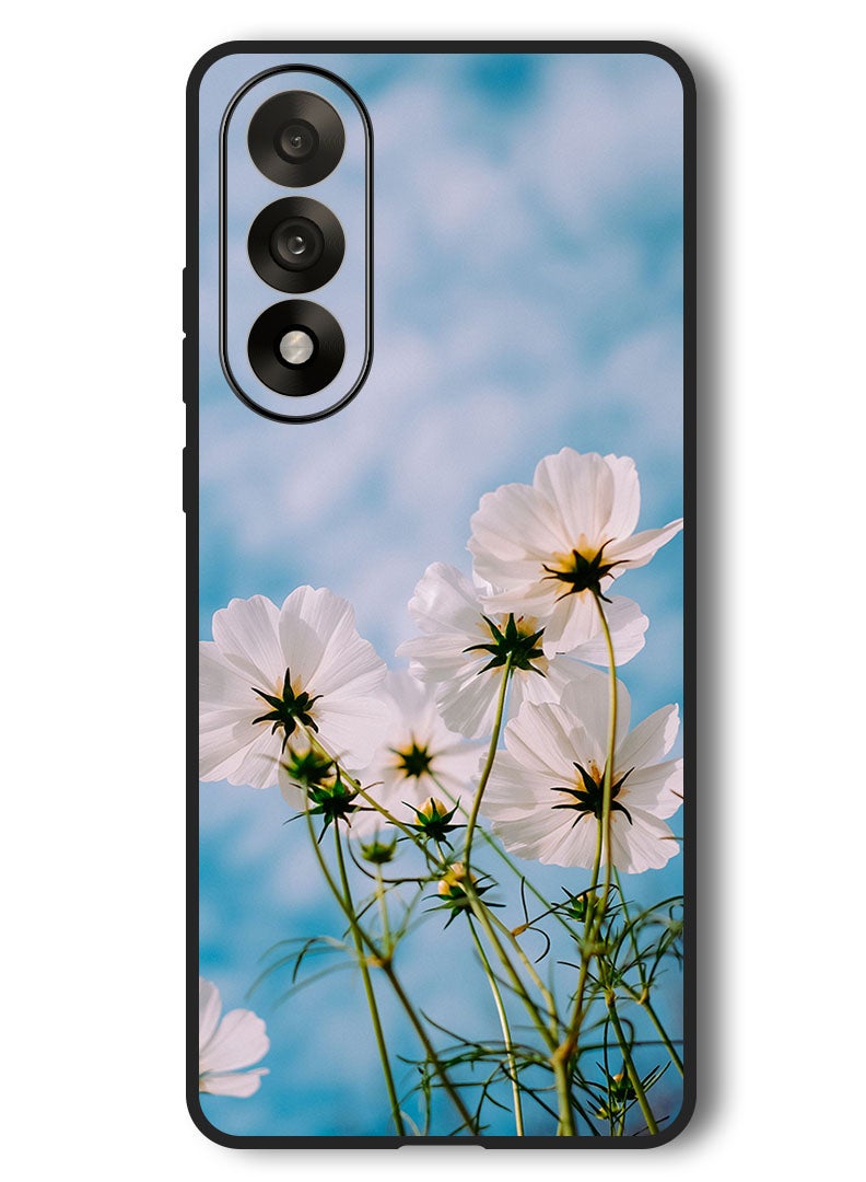 Theodor Case Compatible with OnePlus Nord 5 6.83 Inch Protection Shockproof Bumper Cover cosmos_flowers_white - Image 1
