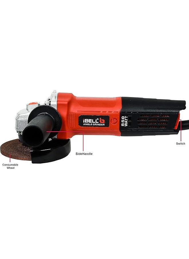 iBELL Ag10 70 850W 125Mm 11000Rpm Angle Grinder W Back Switch 1 Grinding Wheel 1 Wheel Guard  - Image 5