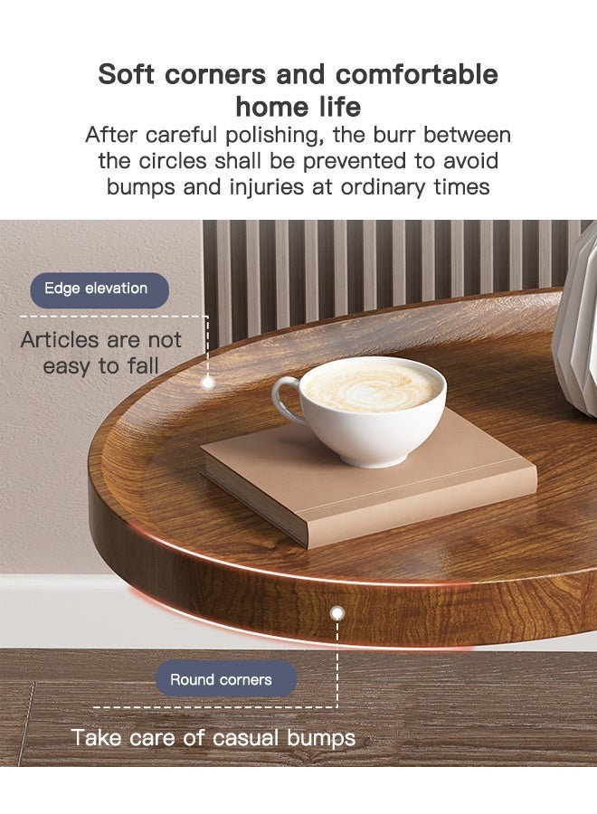 Sharpdo C-Shaped Nordic Style Wooden Side Table, 45x30x60 cm Walnut Finish Coffee Table End Table for Sofa, Bed, Balcony, Small Apartment Living Room - Image 4