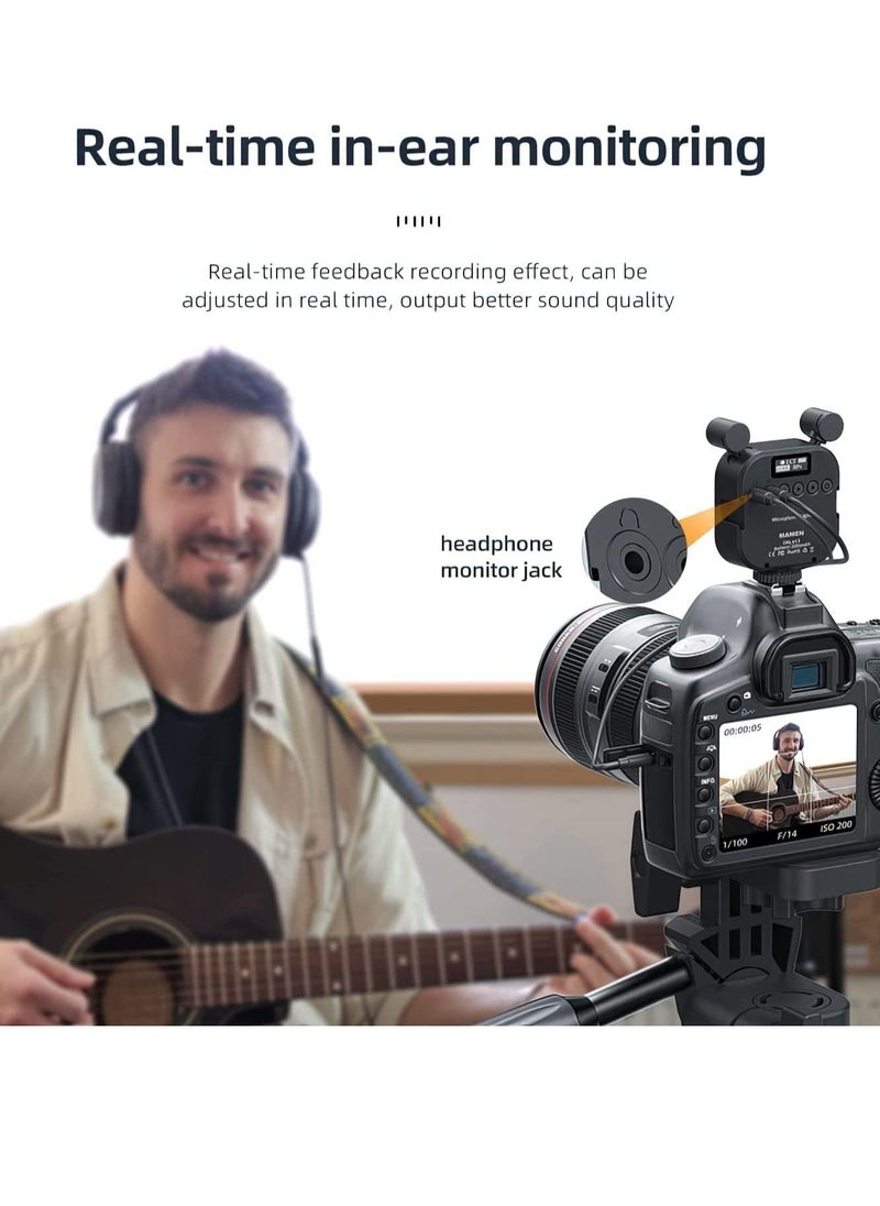 Y&D - Portable RGB Video Lights, 2 in 1 LED Camera Light with Dual Stereo Microphone 360° Full Color for Photography Cold Shoes, 2000mAh Rechargeable CRI 95+ 2500-9000K Dimmable Panel Fill Lamp - Image 1