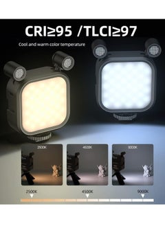 Y&D Portable RGB Video Lights, 2 in 1 LED Camera Light with Dual Stereo Microphone 360° Full Color for Photography Cold Shoes, 2000mAh Rechargeable CRI 95+ 2500-9000K Dimmable Panel Fill Lamp  - Image 5