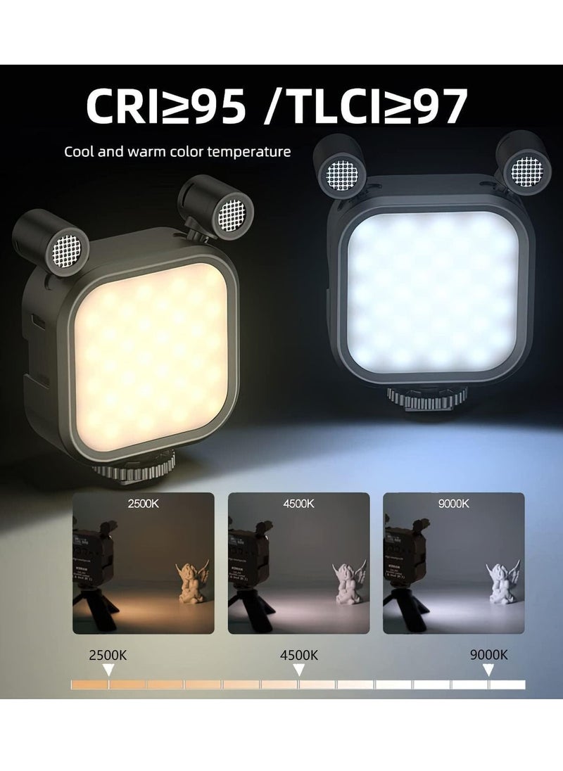 Y&D - Portable RGB Video Lights, 2 in 1 LED Camera Light with Dual Stereo Microphone 360° Full Color for Photography Cold Shoes, 2000mAh Rechargeable CRI 95+ 2500-9000K Dimmable Panel Fill Lamp - Image 1