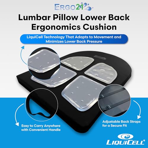 ERGO21 Lumbar Pillow Lower Back Support Cushion for Back Rest, Good Posture, Spine Pain, Long Sitting Hours at Chair, Office, Car Seat, Wheelchair, Large (18" W x 24”x 1.5”) - Image 3