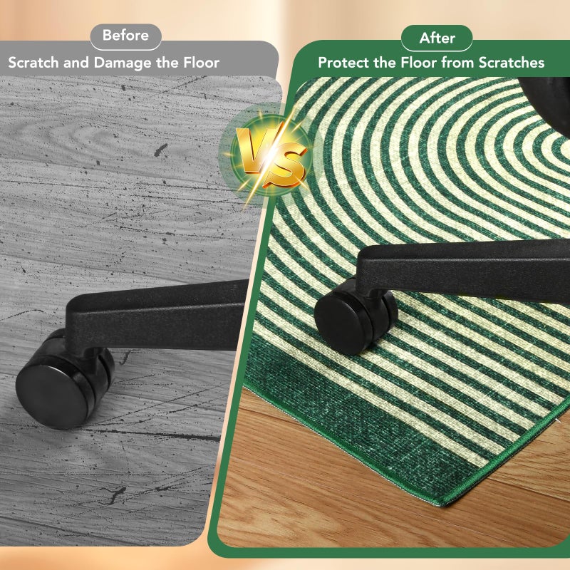Lreedy Office Chair Mat for Hardwood Floor&Tile Floor,36"X 48" Heavy Duty Desk Chair Mat for Hard Floors,Under Desk Rug for Rolling Computer Chair,Anti Slip,Low Pile Carpet Floor-Geo Green - Image 4