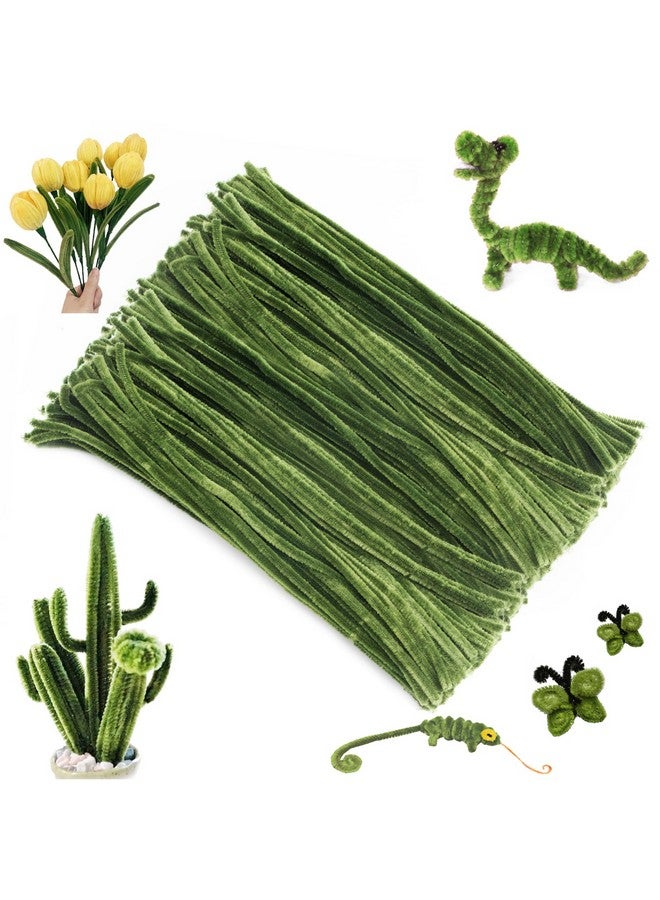 جيجاكرافت 200 قطعة من منظفات الأنابيب المصنوعة من سيقان الشنيل لعيد الميلاد، منظفات الأنابيب الخضراء المريمية للحرف اليدوية، منظفات الأنابيب المصنوعة يدويًا مقاس 12 بوصة، سيقان الشنيل 6 مم للديكور في العطلات، ديكور العام الجديد - Image 1