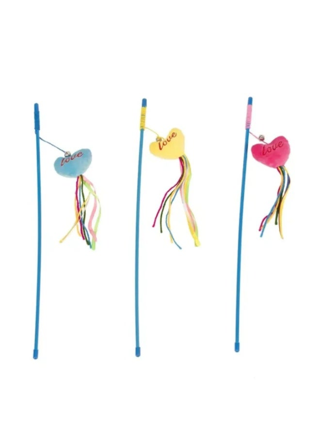 Duvo + Duvo+ Playing Rod Love With Catnip Mixed Colors – 53cm Cat Toy - Image 1