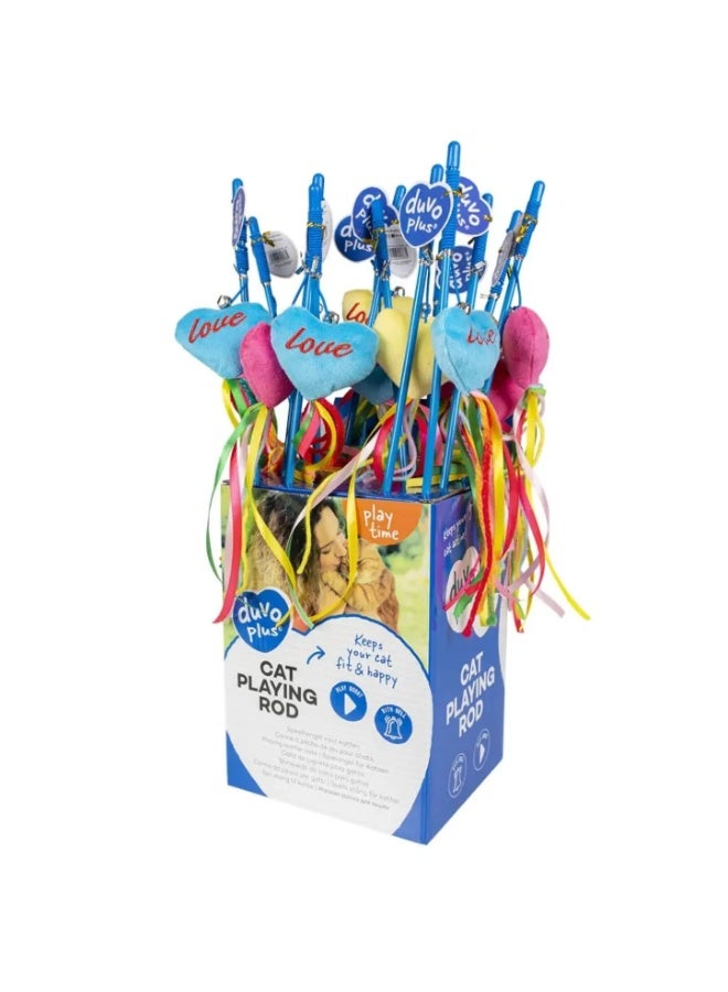 Duvo + Duvo+ Playing Rod Love With Catnip Mixed Colors – 53cm Cat Toy - Image 2