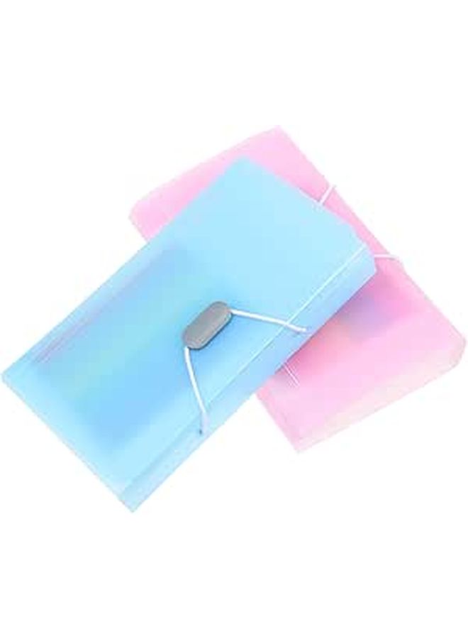 2 Pack Accordion File Folder Set With 13 Pockets Expanding Paper Document Organizer Lanyard Mini A6 Receipt Storage Holder For Office School Filing Beige - Image 1