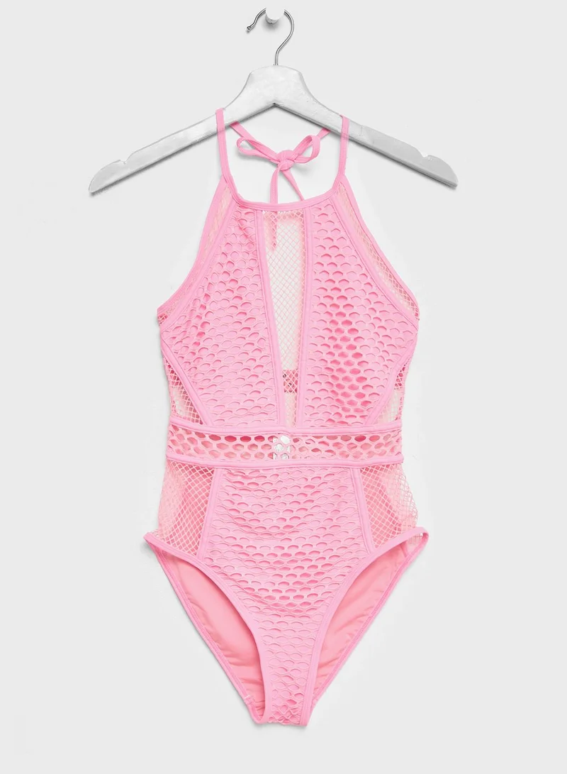 NEW LOOK High Neck Mesh Swimsuit